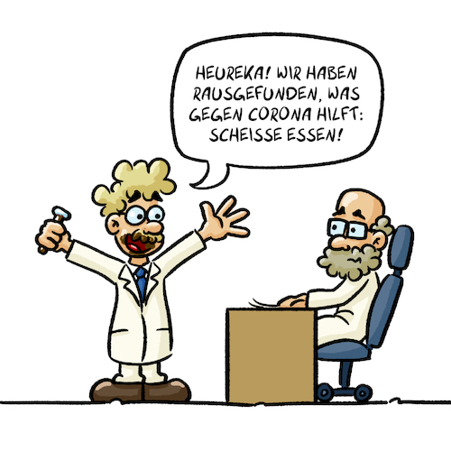 Cartoon: Corona-Gegenmittel (medium) by Sven Raschke tagged corona,forschung,gegenmittel,scheiße,corona,forschung,gegenmittel,scheiße