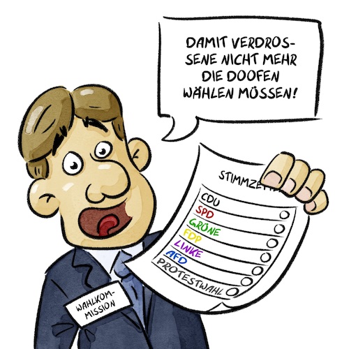 Cartoon: Europawahl (medium) by Sven Raschke tagged europawahl,europa,wählen,demokratie,sdp,cdu,fdp,grüne,linke,afd,protestwahl,europawahl,europa,wählen,demokratie,sdp,cdu,fdp,grüne,linke,afd,protestwahl