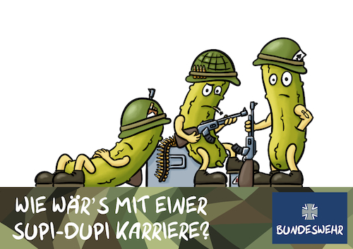 Cartoon: Gurkentruppe (medium) by Sven Raschke tagged bundeswehr,ursula,von,der,leihen,armee,soldat,krieg,waffen,bundeswehr,ursula,von,der,leihen,armee,soldat,krieg,waffen