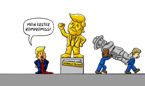 Cartoon: Trump Kompromiss (medium) by Sven Raschke tagged donald,trump,usa,black,lives,matter,rassismus,statuen,amerika,donald,trump,usa,black,lives,matter,rassismus,statuen,amerika