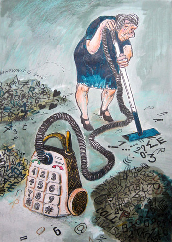 Cartoon: Mobile (medium) by Goran Markovic tagged 200