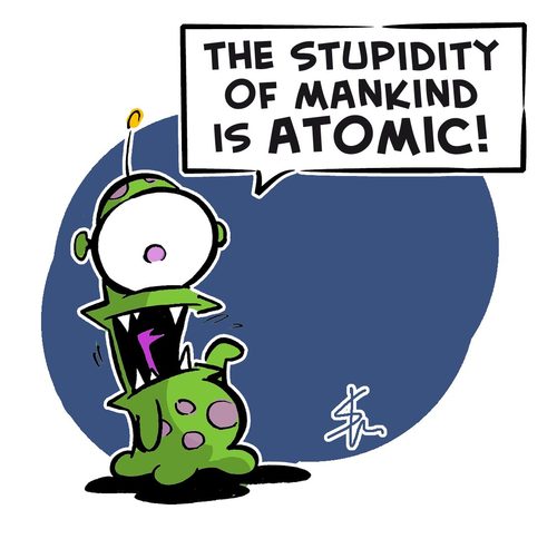 Cartoon: Mankind stupidity (medium) by ettorebaldo tagged ettore,baldo,nuclear,japan,atomic