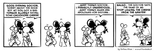 Cartoon: Tongue allergy (medium) by ettorebaldo tagged doctor,allergy,cartoon,comic,striscia,strip,baldo,ettore