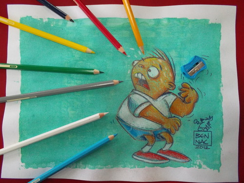 Cartoon: Attack of the color pencils (medium) by bennaccartoons tagged bennac,artworks,pencils