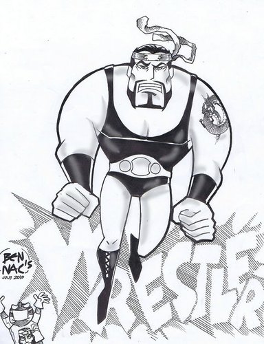 Cartoon: El Bigotilyo the wrestler (medium) by bennaccartoons tagged wrestling,bennac
