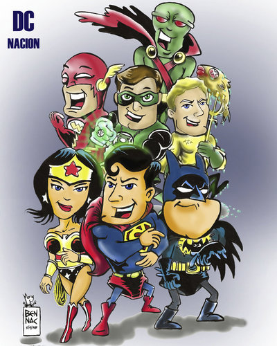 Cartoon: my tribute to cartoony heroes (medium) by bennaccartoons tagged super,heroes,comics