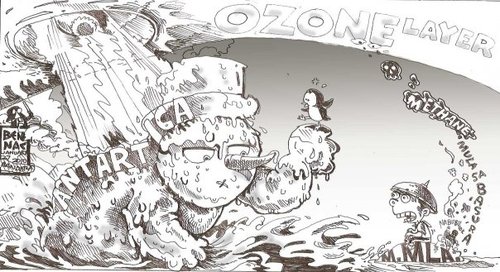 Ozone depleting By bennaccartoons | Nature Cartoon | TOONPOOL