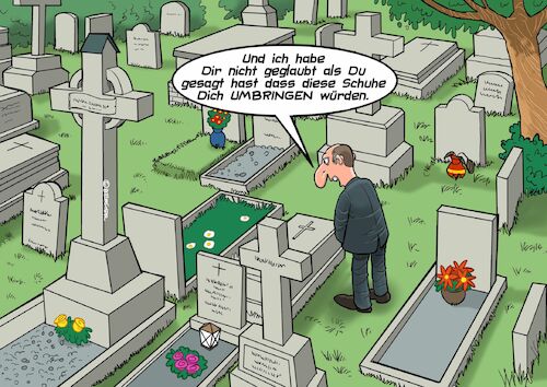 Cartoon: Am Friedhof (medium) by Chris Berger tagged grab,friedhof,schuhe,umbringen,tod,fashion,mode,high,heels,grab,friedhof,schuhe,umbringen,tod,fashion,mode,high,heels