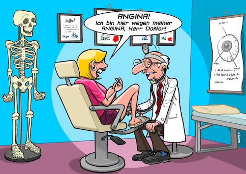 Cartoon: Angina (medium) by Joshua Aaron tagged arztbesuch,taub,vagina,angina,doktor,arzt,arztbesuch,taub,vagina,angina,doktor,arzt