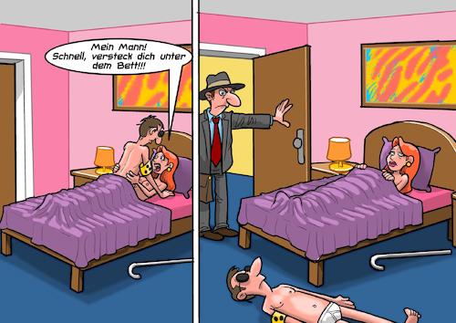 Cartoon: Blinder Seitensprung (medium) by Joshua Aaron tagged blind,seitensprung,ehemann,ertappt,inflagranti,versteck,blind,seitensprung,ehemann,ertappt,inflagranti,versteck