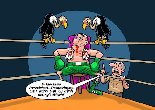 Cartoon: Böses Omen (medium) by Chris Berger tagged boxen,boxkampf,geier,omen,vorahnung,knockout,boxring,boxen,boxkampf,geier,omen,vorahnung,knockout,boxring