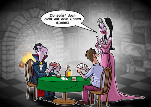 Cartoon: Dracula (medium) by Joshua Aaron tagged dracula,essen,spielen,schloss,transsilvanien,dracula,essen,spielen,schloss,transsilvanien