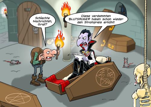 Cartoon: Dracula Strompreis (medium) by Joshua Aaron tagged dracula,igor,strompreis,blutsauger,vampire,energiekonzern,dracula,igor,strompreis,blutsauger,vampire,energiekonzern