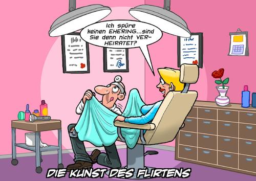 Cartoon: Flirten Level 100 (medium) by Joshua Aaron tagged flirt,frauenarzt,untersuchung,aufriss,ehering,abtasten,gynäkologe,flirt,frauenarzt,untersuchung,aufriss,ehering,abtasten,gynäkologe