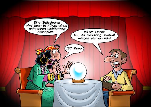 Cartoon: Fortune Teller (medium) by Joshua Aaron tagged wahrsager,hellseher,geld,betrug,leichtgläubigkeit,aberglaube,wahrsager,hellseher,geld,betrug,leichtgläubigkeit,aberglaube