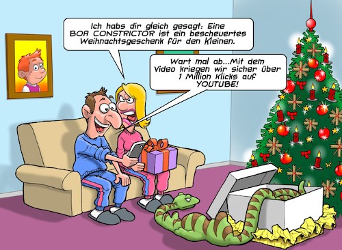 Cartoon: Geschenk (medium) by Chris Berger tagged weihnachten,xmas,boa,schlange,geschenk,weihnachten,xmas,boa,schlange,geschenk