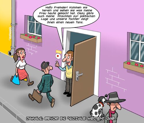 Cartoon: Historisch (medium) by Chris Berger tagged facebook,instagram,tiktok,social,media,verblödung,dummheit,interne,facebook,instagram,tiktok,social,media,verblödung,dummheit,interne