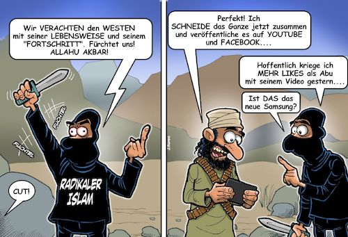 Cartoon: Islamisten (medium) by Chris Berger tagged radikaler,islam,mohammed,karikaturen,terror,angstmache,panik,glauben,religion,radikaler,islam,mohammed,karikaturen,terror,angstmache,panik,glauben,religion