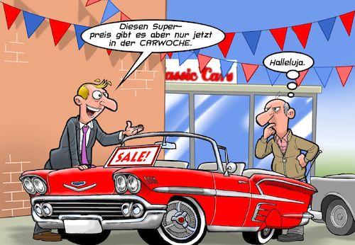 Cartoon: Karwoche (medium) by Chris Berger tagged karwoche,autohandel,ostern,feiertage,gebrauchtwagen,autoverkäufer,karwoche,autohandel,ostern,feiertage,gebrauchtwagen,autoverkäufer