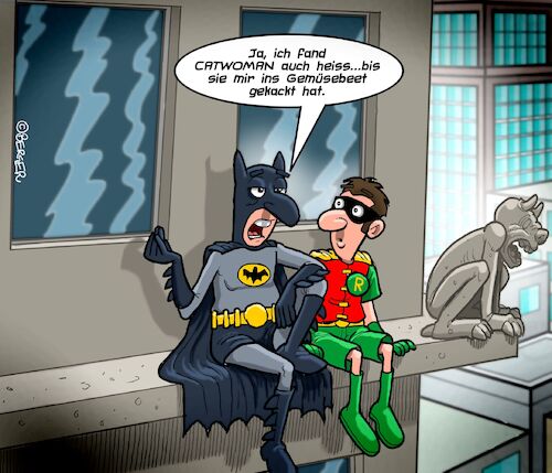 Cartoon: Katzen (medium) by Chris Berger tagged batman,robin,catwoman,batman,robin,catwoman