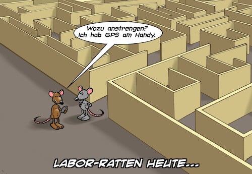 Cartoon: Labormäuse (medium) by Chris Berger tagged labor,versuchstiere,maus,gps,labyrinth,labor,versuchstiere,maus,gps,labyrinth