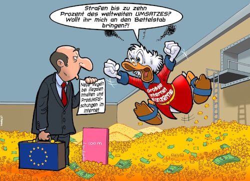 Cartoon: Neue Regelung (medium) by Chris Berger tagged internet,regeln,google,amazon,facebook,strafzahlungen,hassrede,produktfälschungen,eu,dma,dsa,illegale,inhalte,internet,regeln,google,amazon,facebook,strafzahlungen,hassrede,produktfälschungen,eu,dma,dsa,illegale,inhalte