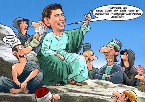 Cartoon: ÖVP Messias (medium) by Joshua Aaron tagged österreich,kurz,meinungsumfragen,steuergelder,korruption,rücktritt,bundeskanzler,övp,regierung,österreich,kurz,meinungsumfragen,steuergelder,korruption,rücktritt,bundeskanzler,övp,regierung