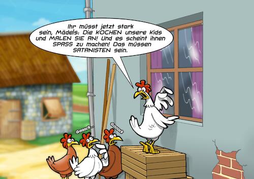 Cartoon: Osterbrauch (medium) by Chris Berger tagged ostern,ostereier,eierfärben,huhn,hühner,eier,versteck,osterhase,ostern,ostereier,eierfärben,huhn,hühner,eier,versteck,osterhase