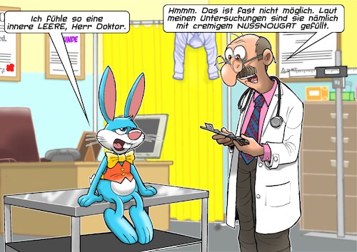 Cartoon: Ostern (medium) by Chris Berger tagged osterhase,ostern,ostereier,osterbrauch,arzt,nougat,creme,osterhase,ostern,ostereier,osterbrauch,arzt,nougat,creme
