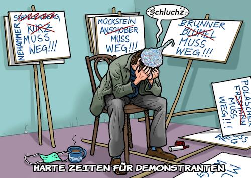 Cartoon: Probleme rechter Demonstranten (medium) by Joshua Aaron tagged rechte,demonstranten,fpö,ndp,regierung,österreich,kanzler,gesundheitsminister,finanzminister,wechsel,rechte,demonstranten,fpö,ndp,regierung,österreich,kanzler,gesundheitsminister,finanzminister,wechsel