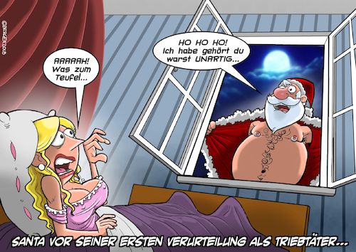 Cartoon: Santa Triebtäter (medium) by Joshua Aaron tagged santa,claus,weihnachtsmann,pervers,santa,claus,weihnachtsmann,pervers