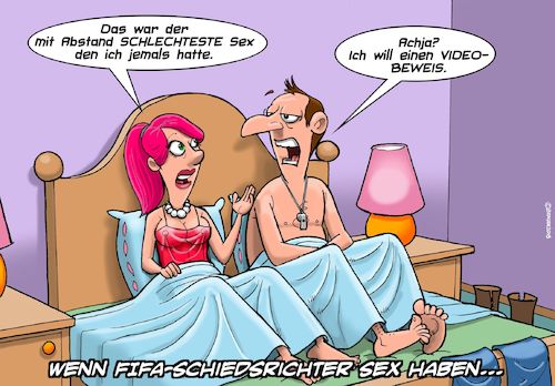 Cartoon: Schiedsrichter Sex (medium) by Joshua Aaron tagged schiedsrichter,videobeweis,fifa,em,fussball,schiedsrichter,sex,videobeweis,fifa,em,fussball