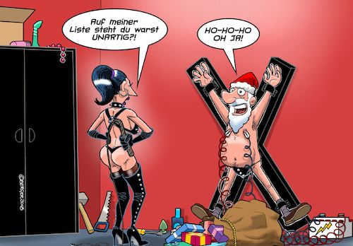 Cartoon: SM Santa (medium) by Chris Berger tagged sadomaso,bondage,fetisch,weihnachten,santa,klaus,sadomaso,bondage,fetisch,weihnachten,santa,klaus