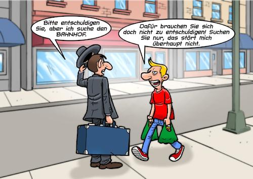 Cartoon: Suche (medium) by Joshua Aaron tagged bahnhof,wegbeschreibung,suche,auskunft,bahnhof,wegbeschreibung,suche,auskunft