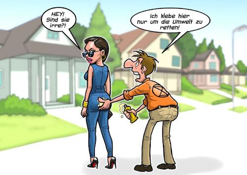 Cartoon: Umwelt Aktivist (medium) by Chris Berger tagged kleber,umwelt,aktivismus,klima,erderwärmung,protest,kleber,umwelt,aktivismus,klima,erderwärmung,protest