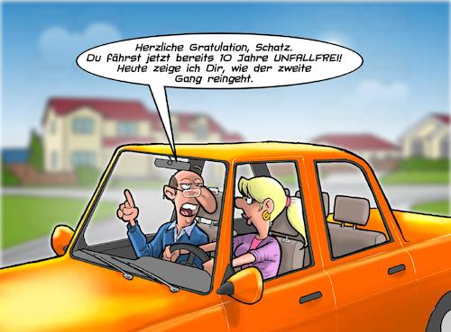 Cartoon: Unfallfrei (medium) by Joshua Aaron tagged unfallfrei,frau,steuer,gangschaltung,macho,chauvinistisch,unfallfrei,frau,steuer,gangschaltung,macho,chauvinistisch