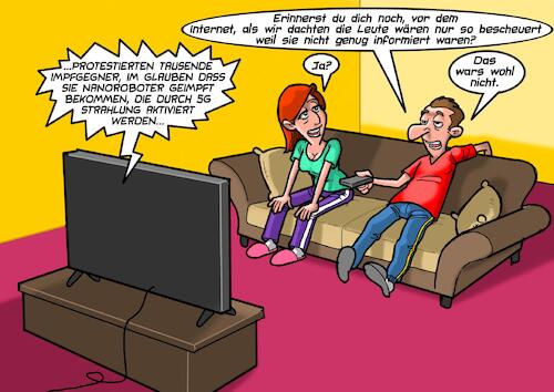 Cartoon: Uninformiert oder einfach dumm? (medium) by Joshua Aaron tagged fernsehen,impfung,impfgegner,aluhut,verschwörungstheorie,verschwörungstheoretiker,blödheit,dummheit,internet,information,bildung,fernsehen,impfung,impfgegner,aluhut,verschwörungstheorie,verschwörungstheoretiker,blödheit,dummheit,internet,information,bildung