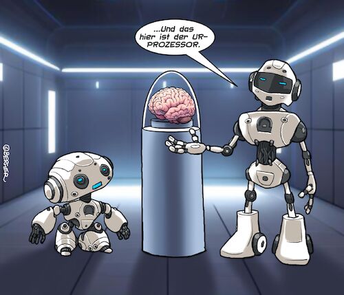 Cartoon: Urprozessor (medium) by Chris Berger tagged computer,ai,ki,künstliche,intelligenz,roboter,zukunft,computer,ai,ki,künstliche,intelligenz,roboter,zukunft