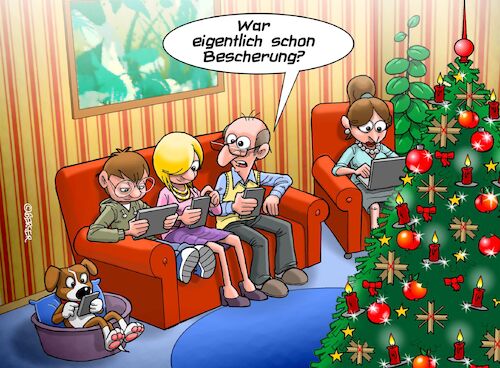 Cartoon: Weihnachten (medium) by Chris Berger tagged christkind,weihnachtsmann,weihnachten,xmas,bescherung,geschenke,smartphone,pc,laptop,christkind,weihnachtsmann,weihnachten,xmas,bescherung,geschenke,smartphone,pc,laptop