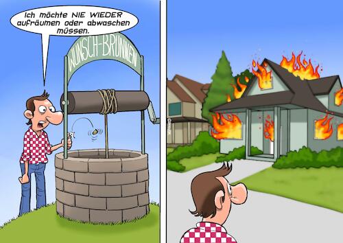 Cartoon: Wunschbrunnen (medium) by Joshua Aaron tagged wunschbrunnen,wünsche,wunsch,erfüllung,wunschbrunnen,wünsche,wunsch,erfüllung