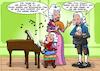 Cartoon: Amadeus (small) by Chris Berger tagged mozart,adhs,ritalin,aufmerksamkeitsdefizit,schwarze,medizin,doktor,amadeus,jugend