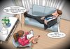 Cartoon: Beim Psycho-Doc (small) by Joshua Aaron tagged psychiater,couch,konsultation,patient,psychotherapie