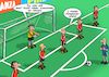 Cartoon: Freistoss (small) by Joshua Aaron tagged corona,covid,pandemie,mindestabstand,fussball,freistoss