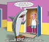 Cartoon: Haiattacke (small) by Chris Berger tagged hai,blut,shark,riechen,rasieren,cut