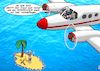 Cartoon: Inselbewohner (small) by Joshua Aaron tagged insel,schiffbruch,rettung,flugzeug,linienflug,gestrandet