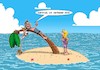 Cartoon: Leaving (small) by Joshua Aaron tagged insel,schiffbrüchige,mann,frau,verlassen,beziehung,ende