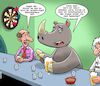 Cartoon: Nashorn (small) by Chris Berger tagged nashorn,aphrodisiakum,potenzmittel,china,pulver,mord,jagd,kneipe