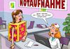 Cartoon: Notaufnahme (small) by Joshua Aaron tagged notaufnahme,krankenhaus,unfall,zauberer,magier,zersägte,jungfrau,krankenschwester