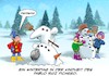 Cartoon: Schneemann (small) by Joshua Aaron tagged picasso,schneemann,winter,schneefall