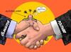 Cartoon: Shake Hands (small) by Chris Berger tagged benzinpreis,erhöhung,politik,krieg,ölmultis,rohstoffe,wucher